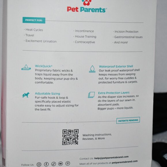 Pet Parents Premium Washable Female Dog Diapers & Extender 3 pack-Size: Large NI - Picture 3 of 4
